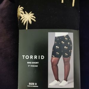 Black Bike Shorts w/Gold Palm Trees